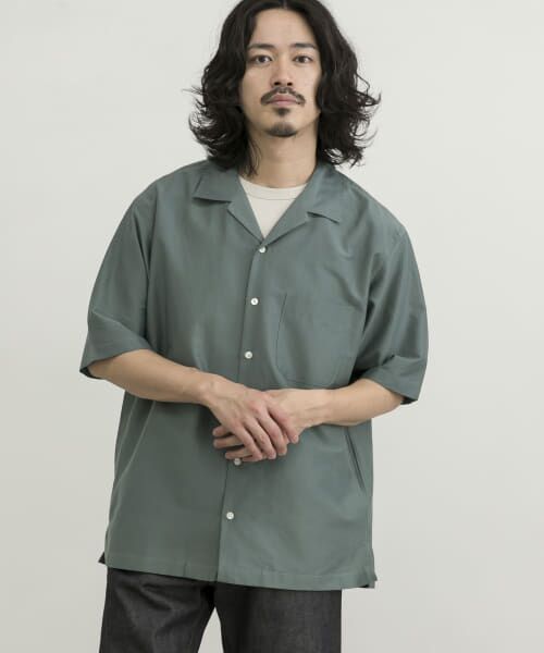 コットンシルクシャツ - シャツ/ブラウス(七分/長袖)