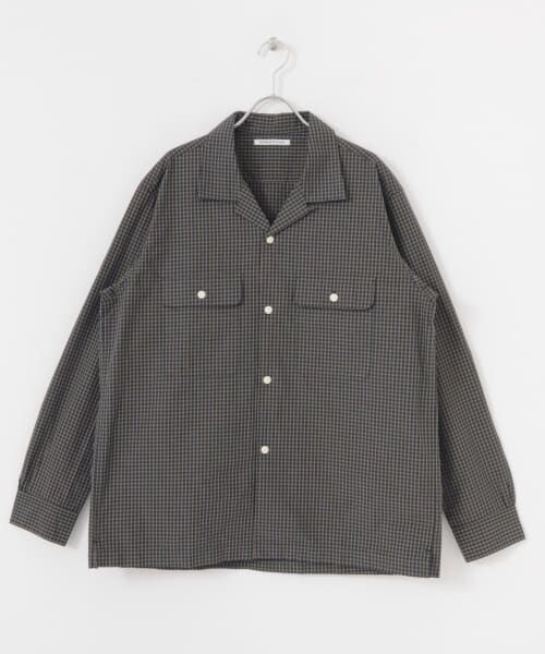 URBAN RESEARCH/A[oT[` WORK NOT WORK Checked Open collar Shirts NAVY CH S