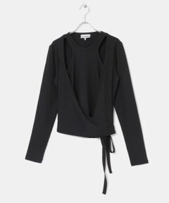 GANNI　Rib Jersey Wrap Blouse