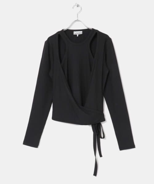 GANNI Rib Jersey Wrap Blouse （Tシャツ）｜URBAN RESEARCH