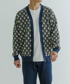 URBAN RESEARCH iD　ブークレMIXジャカードカーディガン