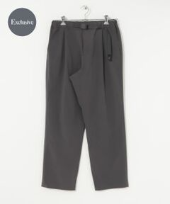 <b>Gramicci/URBAN RESEARCHのコラボレーションプロダクトの春夏モデルワイドシルエットバージョン。</b><br><br>年間6～8モデルリリースされるUR別注の中で最も人気の高い夏モデルは、帝人が開発した、高機能素材「ソロテックス(R)」をボディに採用し、ソフトタッチ性、軽快なストレッチ性、形状回復性など、様々なスペックを兼ね備える、コンフォータブルな一本。<br>ウェイビングベルトに施されたお馴染みのランニングマンロゴは、それぞれのボディカラーとの相性が良い、オリジナルカラーをチョイス。本作は鉄板ナロージョッパーズシルエットとは一線を引くワンタック仕様のリラクシィなトレンドフォルムに。<br>2023年版最旬カラーを身にまとい、スポーティー&スタイリッシュなギミックが詰まった、サマーシーズンに欠かせない一本、やはり外せない。<br><br><b>シリーズアイテム</b><br>UM45-GMP4-S2116 『別注』『撥水』GRAMICCI　SOLOTEX STRETCH PANTS<br>UR45-11H001 『撥水』SOLOTEX STRETCH SHORT-SLEEVE T-SHIRTS<br>UR45-11H002 『撥水』SOLOTEX STRETCH POLO SHIRTS<br>UR45-13H001 『撥水』SOLOTEX STRETCH SHORT-SLEEVE SHIRTS<br><br><br><br><br>【2024 Spring/Summer】【24SS】<br><br>※こちらの商品の股上部分は、平置きの状態でガゼットも含め採寸しております。<br><br>※商品画像は、光の当たり具合やパソコンなどの閲覧環境により、実際の色味と異なって見える場合がございます。予めご了承ください。<br>※商品の色味の目安は、商品単体の画像をご参照ください。<br><br><b>▼お気に入り登録のおすすめ▼</b><br>お気に入り登録商品は、マイページにて現在の価格情報や在庫状況の確認が可能です。<br>お買い物リストの管理に是非ご利用ください。<br><br><h4 class="material">素材感</h4><br><b class="line-height-120p">透け感 : ややあり(GREIGEのみ)<br>伸縮性 : あり<br>裏地 : なし<br>光沢 : なし<br>ポケット : あり</b>