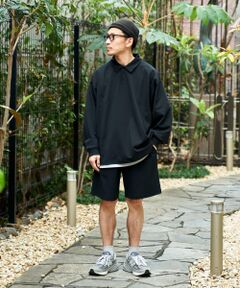 FUNCTIONAL WIDE LONG-SLEEVE ポロシャツ