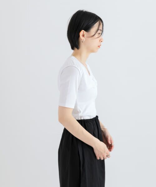 URBAN RESEARCH / アーバンリサーチ Tシャツ | AMOMENTO　RIBBED BUTTON CARDIGAN TOP SET | 詳細12