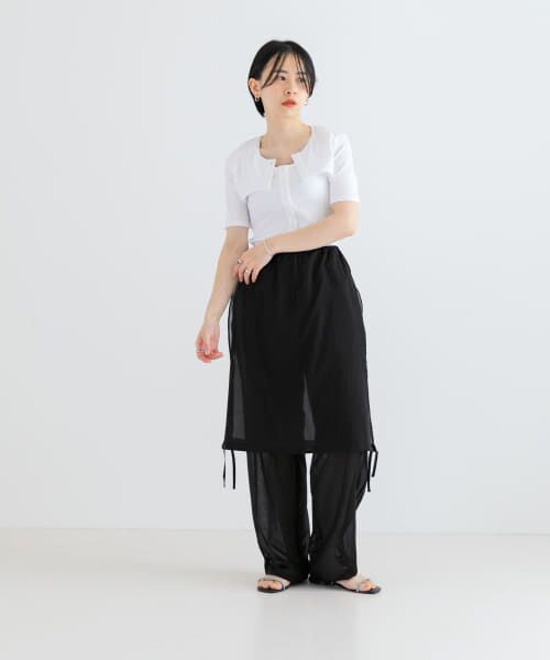 URBAN RESEARCH / アーバンリサーチ Tシャツ | AMOMENTO　RIBBED BUTTON CARDIGAN TOP SET | 詳細16