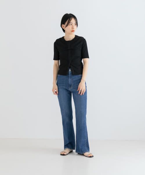 URBAN RESEARCH / アーバンリサーチ Tシャツ | AMOMENTO　RIBBED BUTTON CARDIGAN TOP SET | 詳細5