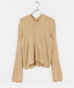 TEAK　Slitnecklong sleeve top