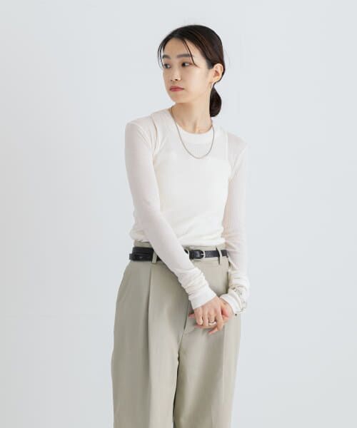 URBAN RESEARCH / アーバンリサーチ Tシャツ | NINETY PERCENT　ANIS LT WEIGHT RIB TOP | 詳細6