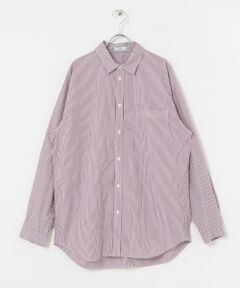 ATON　GIZA STRIPE WASHED SHIRTS