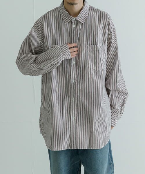 URBAN RESEARCH / アーバンリサーチ シャツ・ブラウス | ATON　GIZA STRIPE WASHED SHIRTS | 詳細1