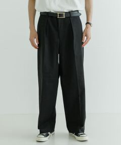 ストレッチピーチツイルTUCK WIDE PANTS