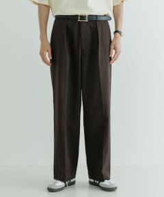 ストレッチピーチツイルTUCK WIDE PANTS