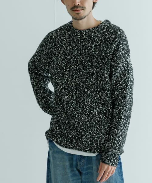 URBAN RESEARCH / アーバンリサーチ ニット・セーター | MIX SLUB PLAIN STITCH CREW-NECK | 詳細1