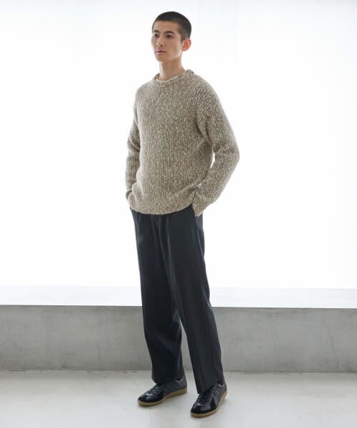 URBAN RESEARCH / アーバンリサーチ ニット・セーター | MIX SLUB PLAIN STITCH CREW-NECK | 詳細5