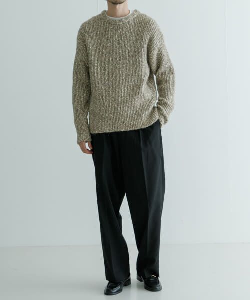 URBAN RESEARCH / アーバンリサーチ ニット・セーター | MIX SLUB PLAIN STITCH CREW-NECK | 詳細9