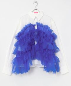 VIVIANO　Shirt with Gathered Tulle