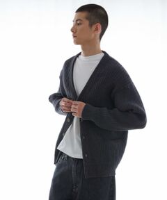 COTTON CASHMERE WIDE RIB CARDIGAN