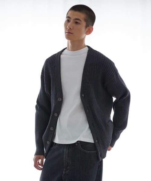 URBAN RESEARCH / アーバンリサーチ カーディガン・ボレロ | COTTON CASHMERE WIDE RIB CARDIGAN | 詳細1