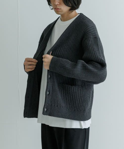 URBAN RESEARCH / アーバンリサーチ カーディガン・ボレロ | COTTON CASHMERE WIDE RIB CARDIGAN | 詳細4