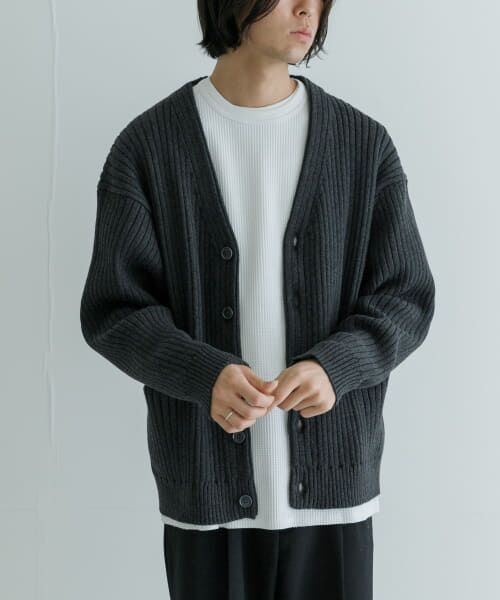 URBAN RESEARCH / アーバンリサーチ カーディガン・ボレロ | COTTON CASHMERE WIDE RIB CARDIGAN | 詳細5