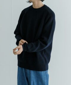 COTTON CASHMERE 片畦 CREW NECK