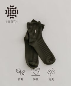 『UR TECH』ワイドリブ刺しゅうソックス