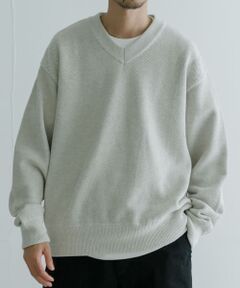 crepuscule　Moss Stitch V Pullover