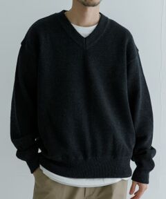 crepuscule　Moss Stitch V Pullover