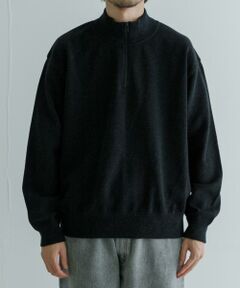 crepuscule　Moss Stitch Half Zip Pullover