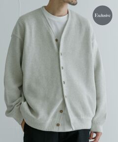 『別注』crepuscule×UR　Moss Stitch V-neck Cardigan