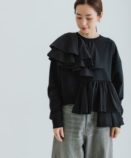 URBAN RESEARCH / アーバンリサーチ Tシャツ | VIVIANO　Ruffle Sweat Shirts | 詳細4