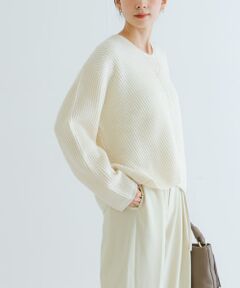 HAMILTON WOOL 畦Vネックニット