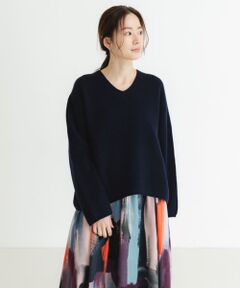 HAMILTON WOOL 畦Vネックニット