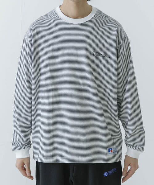 URBAN RESEARCH / アーバンリサーチ Tシャツ | 『別注』RUSSELL ATHLETIC×UR　BORDER LONG SLEEVE T-SHIRT | 詳細1