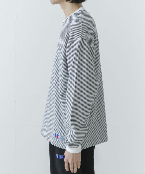 URBAN RESEARCH / アーバンリサーチ Tシャツ | 『別注』RUSSELL ATHLETIC×UR　BORDER LONG SLEEVE T-SHIRT | 詳細2