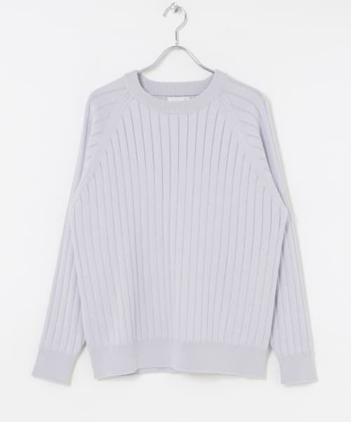 URBAN RESEARCH / アーバンリサーチ ニット・セーター | COTTON CASHMERE WIDE RIB CREW NECK KNIT | 詳細1