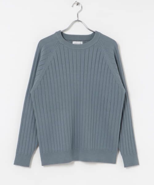 URBAN RESEARCH / アーバンリサーチ ニット・セーター | COTTON CASHMERE WIDE RIB CREW NECK KNIT | 詳細3