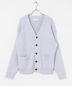 COTTON CASHMERE WIDE RIB CARDIGAN