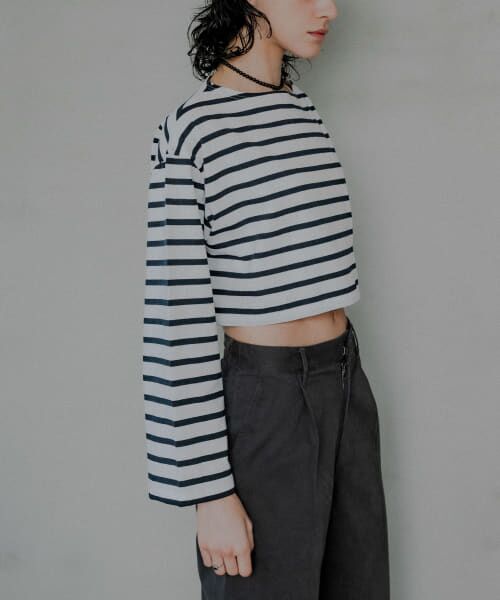 URBAN RESEARCH / アーバンリサーチ Tシャツ | 『別注』Le minor×UR　Border cropped T-shirts | 詳細1