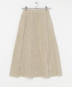 ATON　LINEN VELVET SIDE SLIT SKIRT