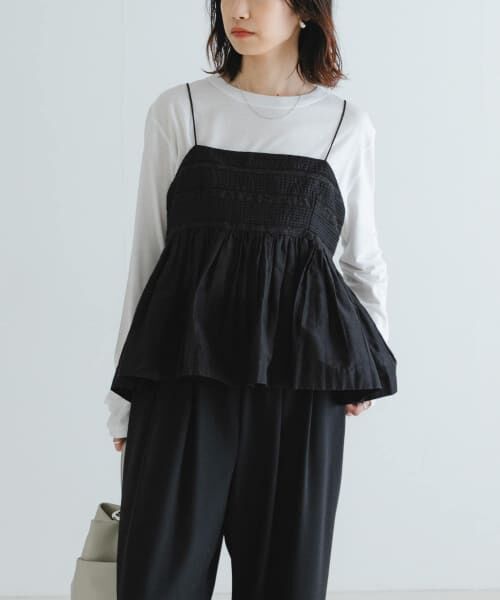 URBAN RESEARCH/アーバンリサーチ レース切り替えキャミブラウス BLACK FREE URBAN RESEARCH/アーバンリサーチ レース切り替えキャミブラウス BLACK FREE