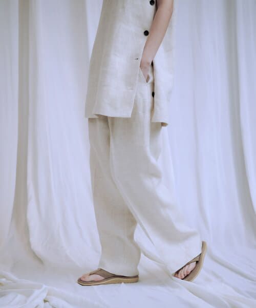 URBAN RESEARCH/アーバンリサーチ new basic リネンハイウエストパンツ NATURAL 38 URBAN RESEARCH/アーバンリサーチ new basic リネンハイウエストパンツ NATURAL 38