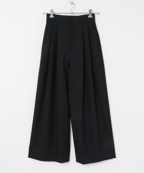 URBAN RESEARCH/アーバンリサーチ ATON WOOL TROPICAL WIDE PANTS BLACK 1 URBAN RESEARCH/アーバンリサーチ ATON WOOL TROPICAL WIDE PANTS BLACK 1