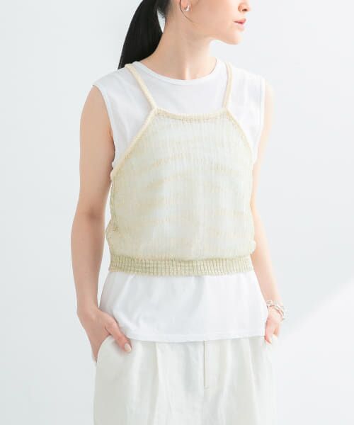 URBAN RESEARCH/アーバンリサーチ シアーラメキャミソール BEIGE FREE URBAN RESEARCH/アーバンリサーチ シアーラメキャミソール BEIGE FREE