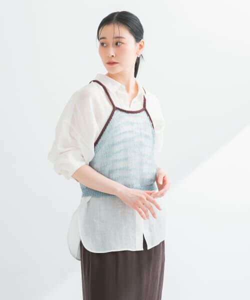 URBAN RESEARCH/アーバンリサーチ シアーラメキャミソール BLUE FREE URBAN RESEARCH/アーバンリサーチ シアーラメキャミソール BLUE FREE