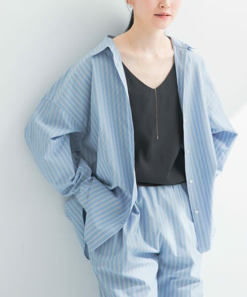 URBAN RESEARCH/アーバンリサーチ new basic インドスビンコットンストライプシャツ BLUE FREE URBAN RESEARCH/アーバンリサーチ new basic インドスビンコットンストライプシャツ BLUE FREE
