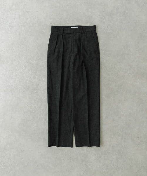 URBAN RESEARCH/アーバンリサーチ LINEN PIN HEAD TUCK PANTS BLACK L URBAN RESEARCH/アーバンリサーチ LINEN PIN HEAD TUCK PANTS BLACK L