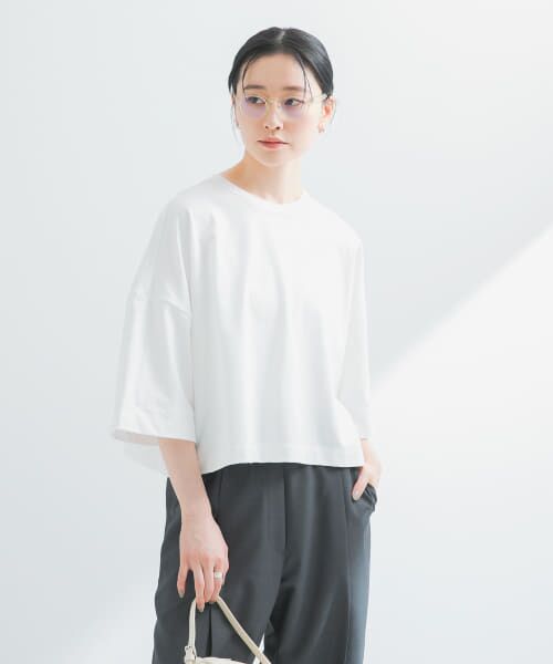 URBAN RESEARCH/アーバンリサーチ ショート丈ハーフスリーブカットソー OFF FREE URBAN RESEARCH/アーバンリサーチ ショート丈ハーフスリーブカットソー OFF FREE