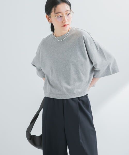 URBAN RESEARCH/アーバンリサーチ ショート丈ハーフスリーブカットソー TOP GRAY FREE URBAN RESEARCH/アーバンリサーチ ショート丈ハーフスリーブカットソー TOP GRAY FREE
