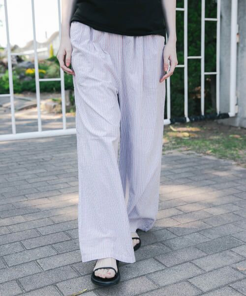 URBAN RESEARCH/アーバンリサーチ new basic インドコットンサッカーストライプパンツ RED FREE URBAN RESEARCH/アーバンリサーチ new basic インドコットンサッカーストライプパンツ RED FREE